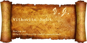 Vitkovits Judit névjegykártya